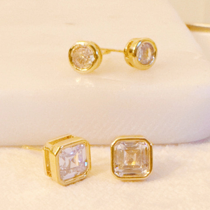 Bella Bezel Stud Earrings Set