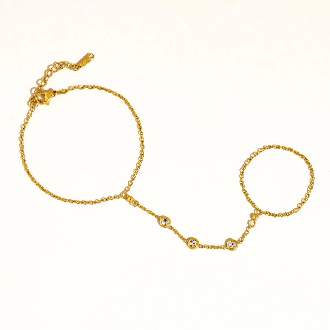 Nadine Cz Hand Chain Bracelet