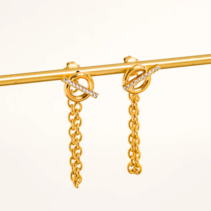 Lisle Cz Chain Drop Earrings