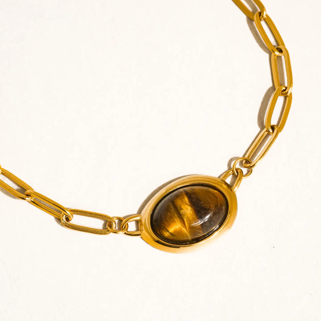 Shay Oval Stone Chain Necklace