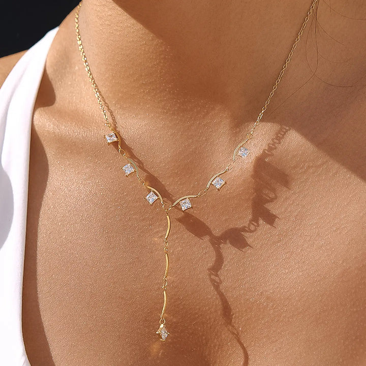 Yonder Cz Y Drop Necklace