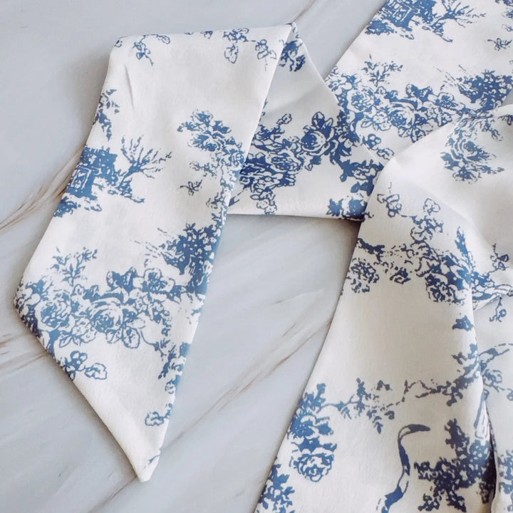 French Toile Twilly Scarf