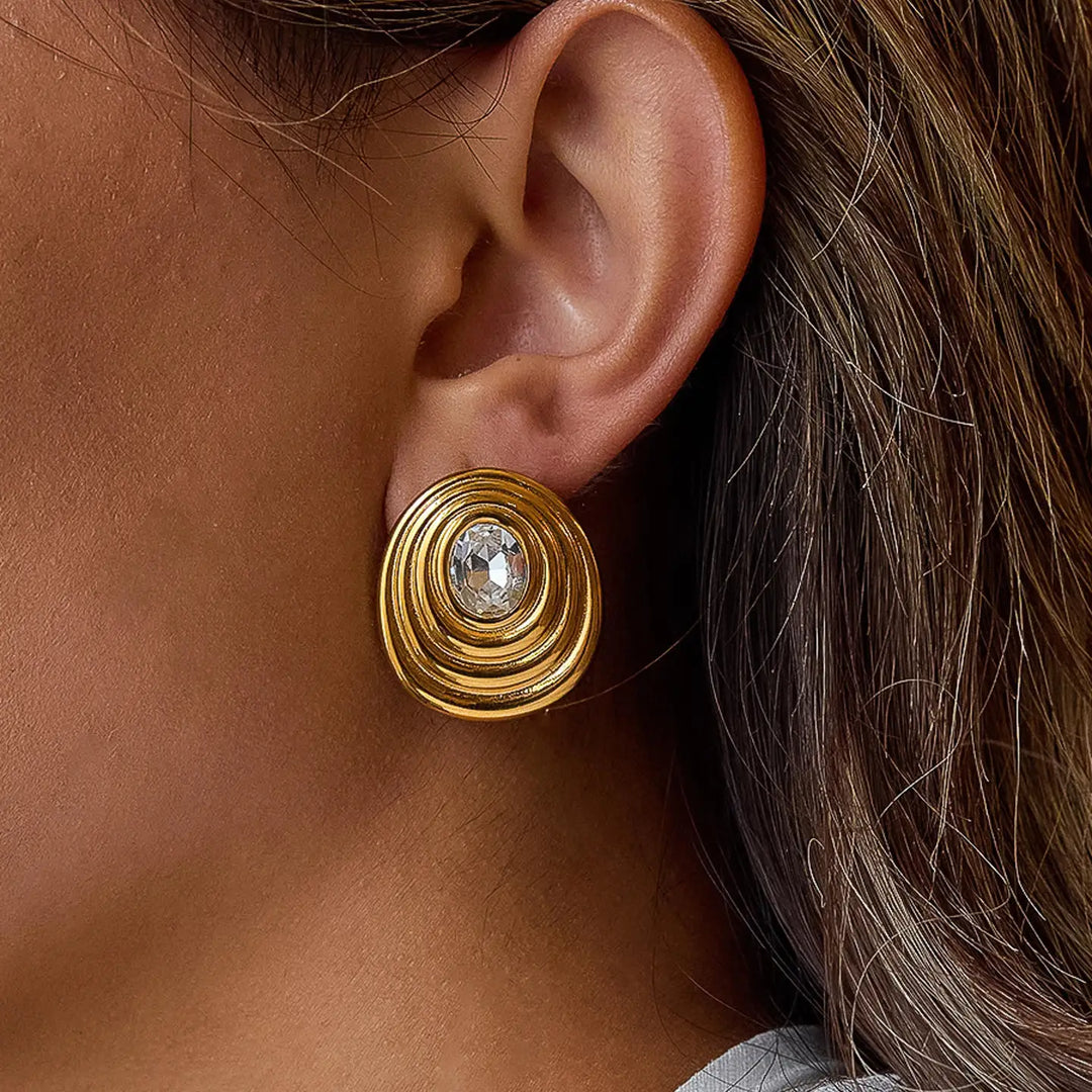 Dorée Oval Cz Stud