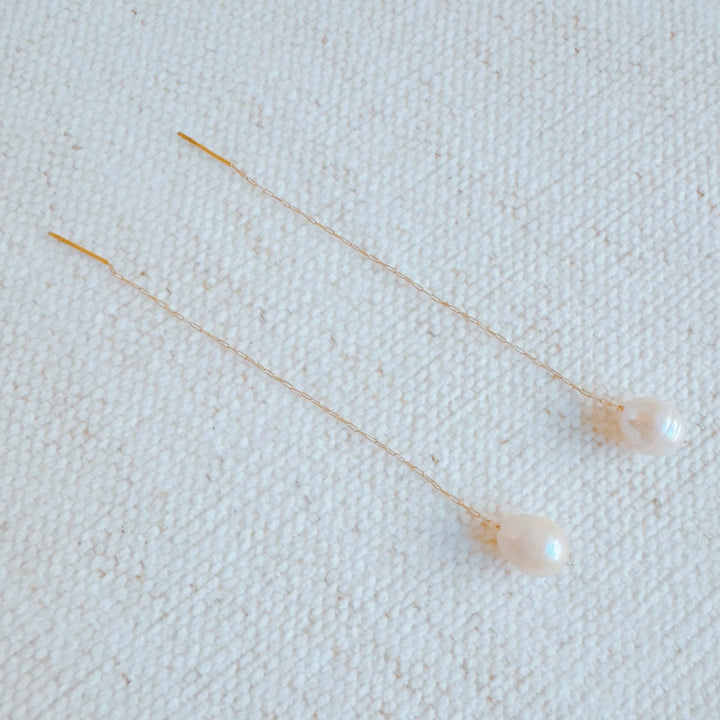 Freshwater Pearl Chain Earrings