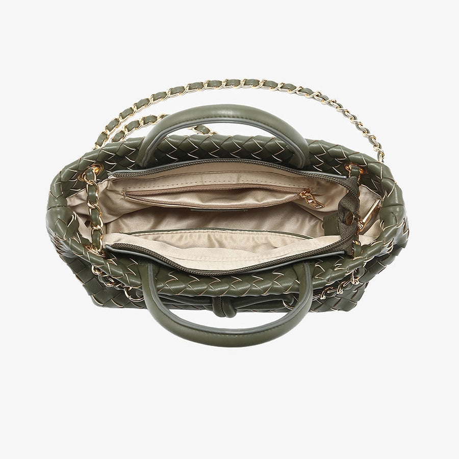 Fallon Woven Satchel Bag