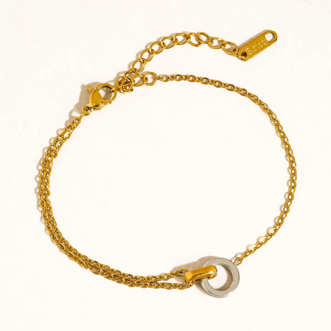 Lenora Two Tone Circle Bracelet