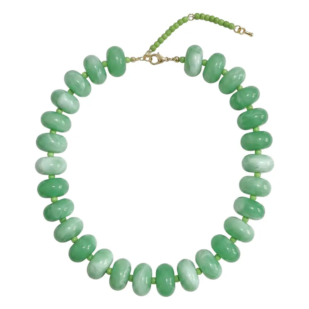 Marlan Chunky Beaded Necklace in Mint Mix