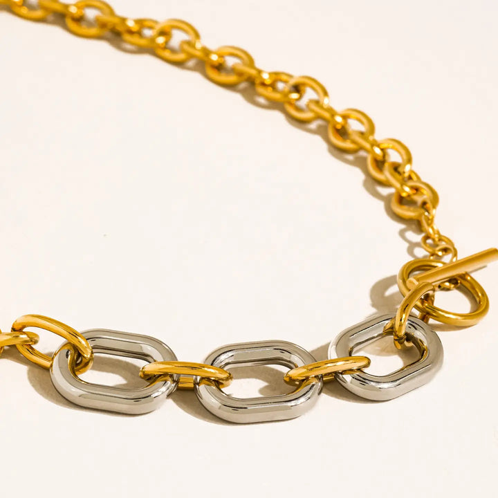 Lurette Two Tone Chain Necklace