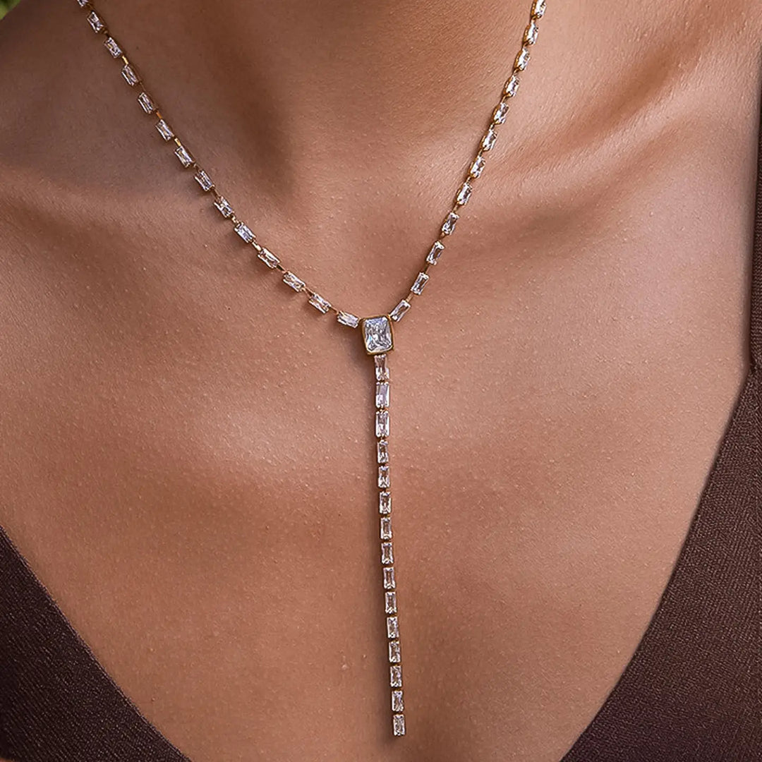 Cieline Cz Lariat Necklace