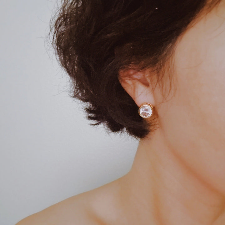 Betty Bezel Stud Earrings