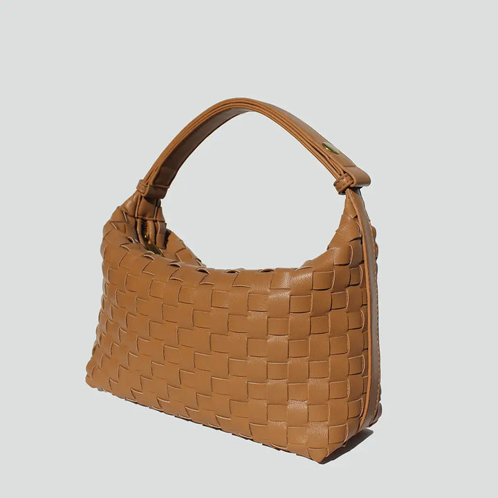 Serenity Woven Shoulder Bag in Tan
