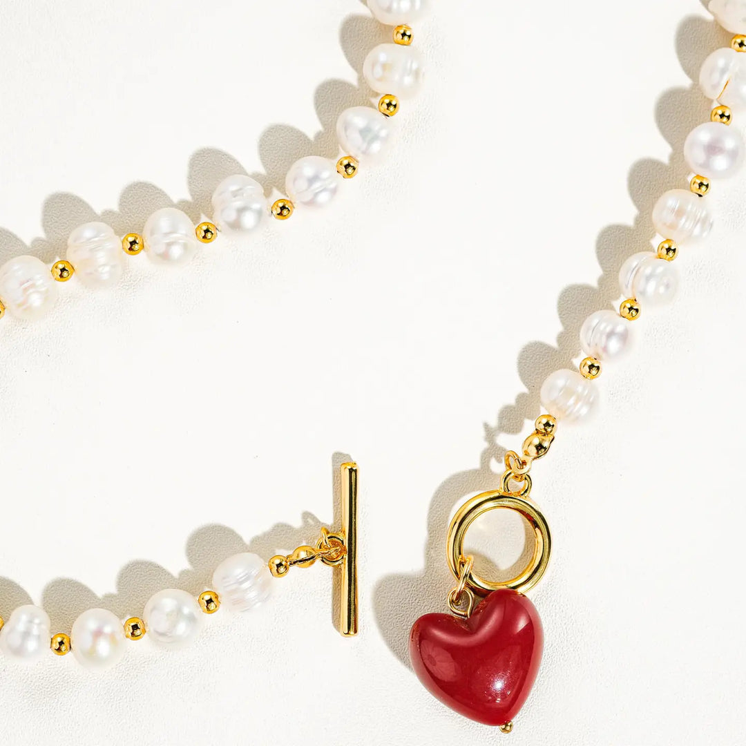 Wren Pearl Heart Necklace