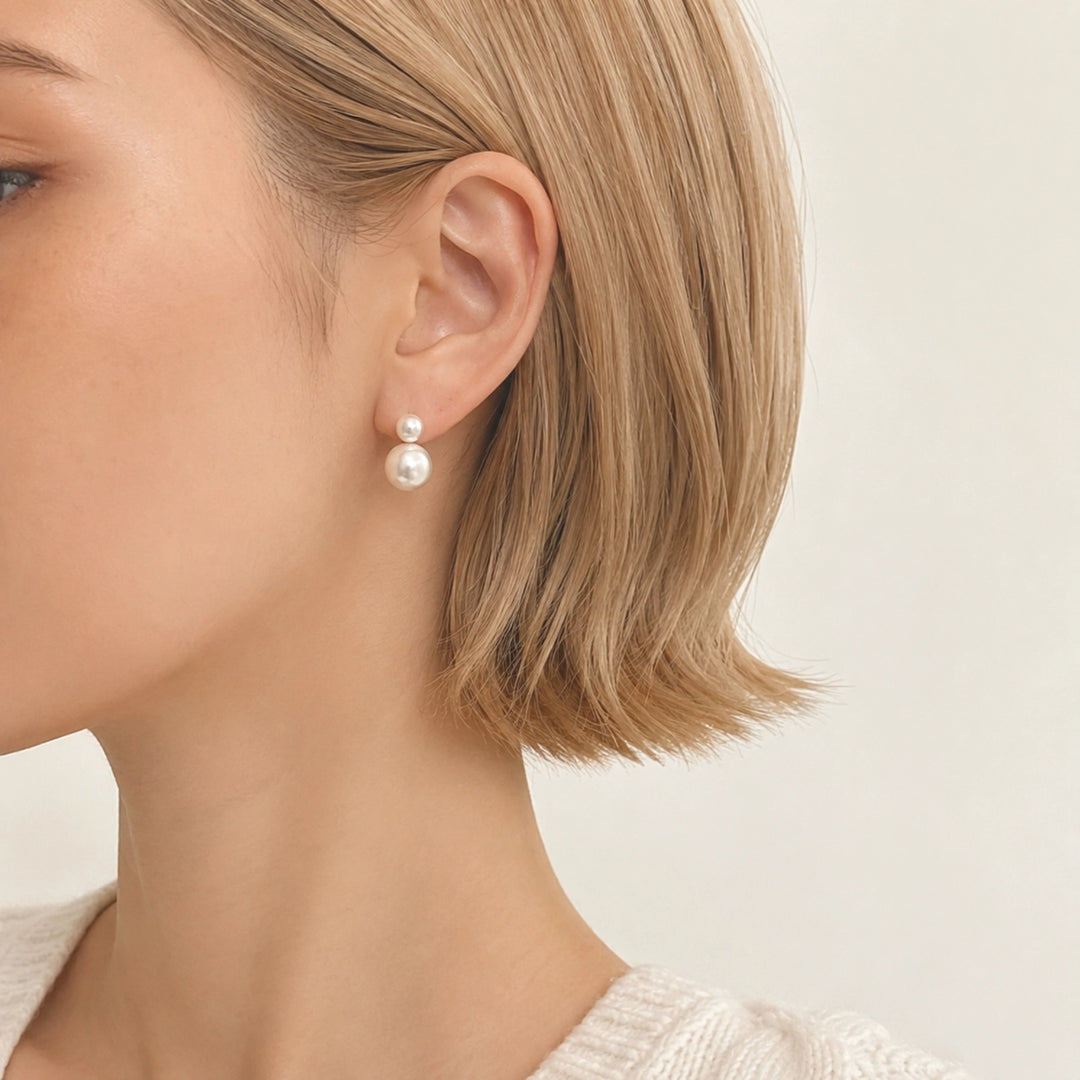Double Pearl Earrings