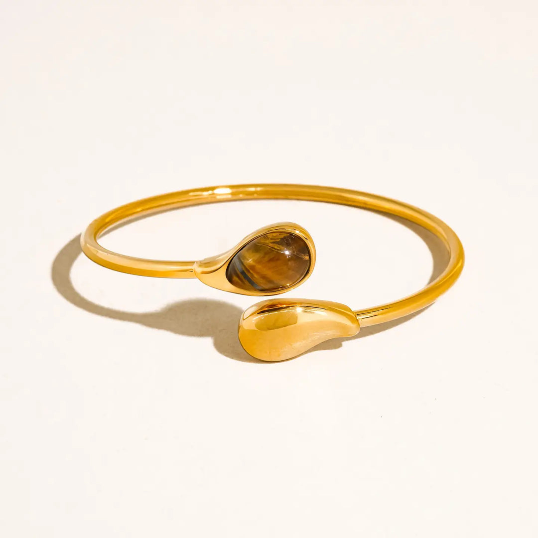 Harbor Open Cuff Stone Bracelets