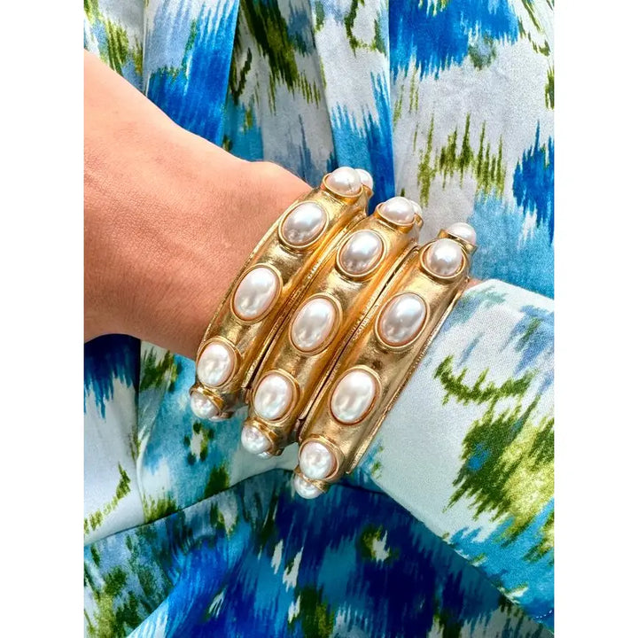 Harriette Pearl Bracelet in Gold