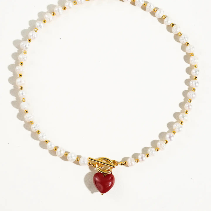 Wren Pearl Heart Necklace