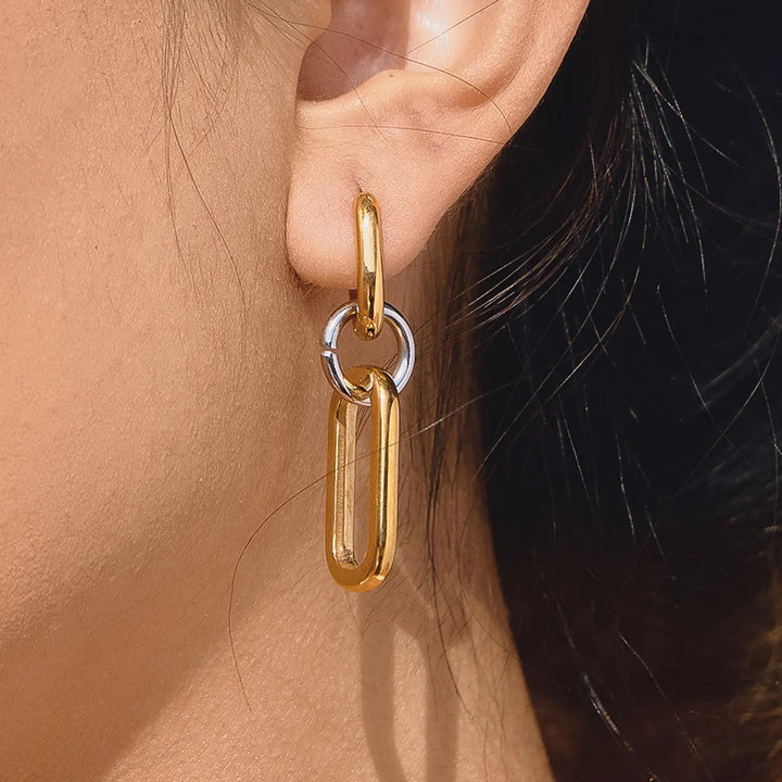 Viori Two Tone Link Earrings