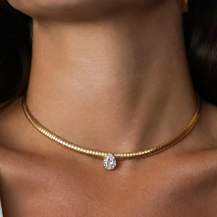 Northwood Teardrop Cz Choker Necklace