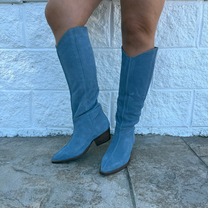 Free People Sway Low Azure Suede