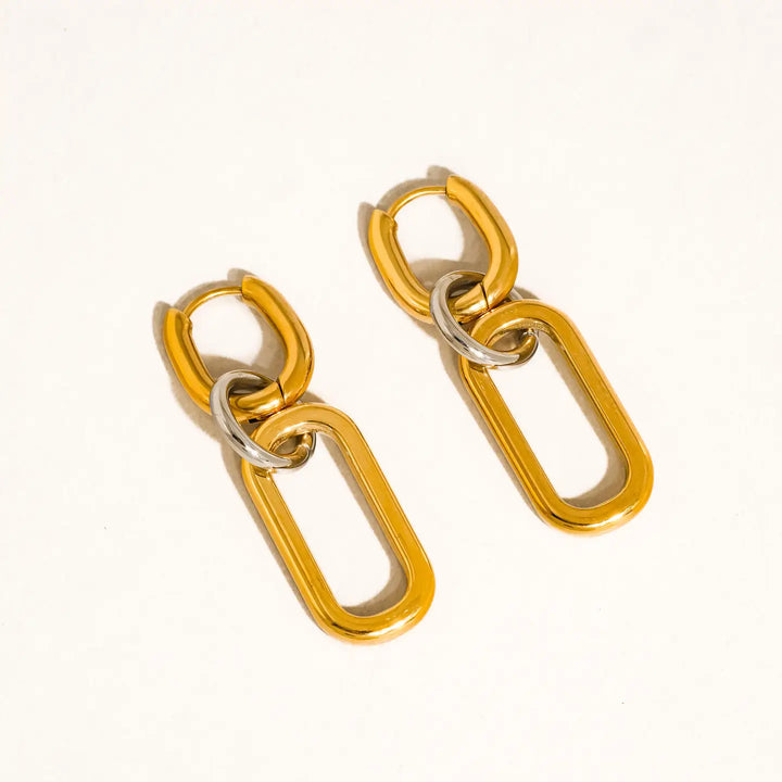 Viori Two Tone Link Earrings