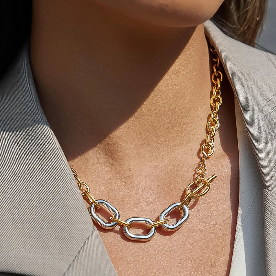 Lurette Two Tone Chain Necklace