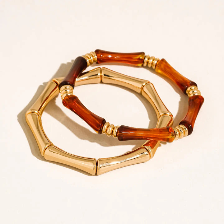 Alun Bamboo Resin Bangle Set