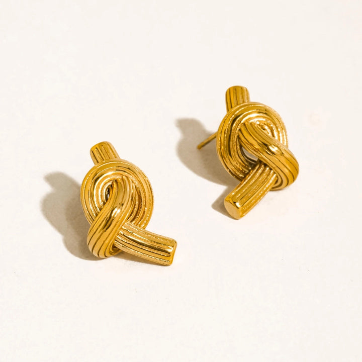Morgane Ribbed Knot Stud Earrings