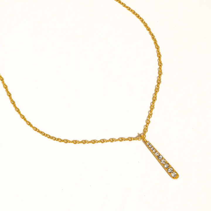Breslin Cz Vertical Bar Necklace