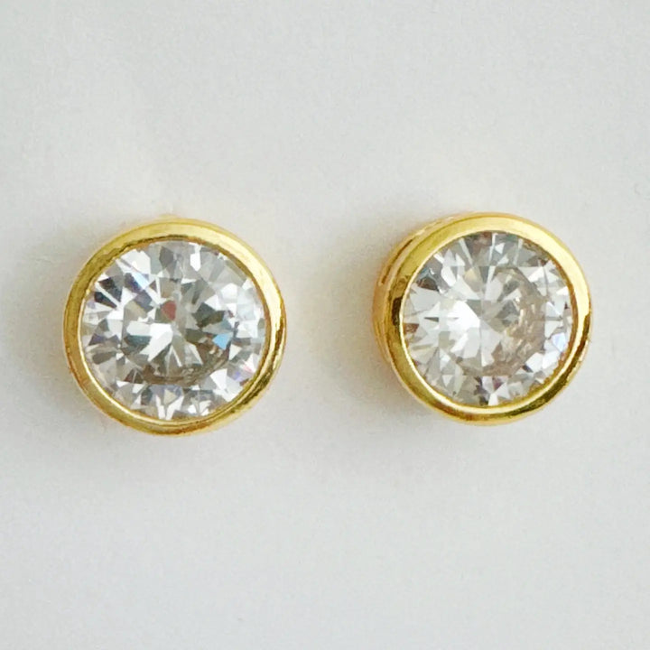 Betty Bezel Stud Earrings
