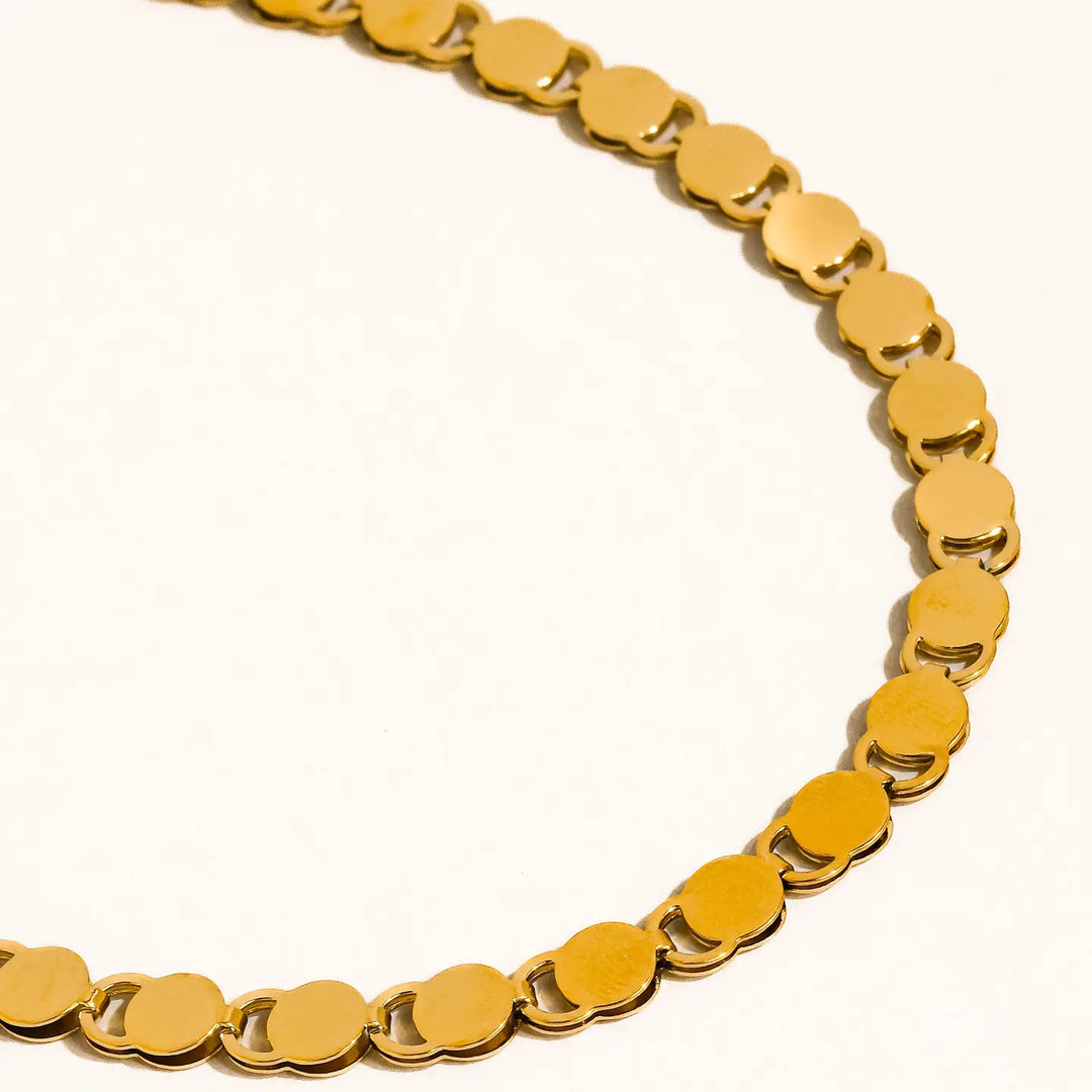 Carmin Gold Disc Link Necklace