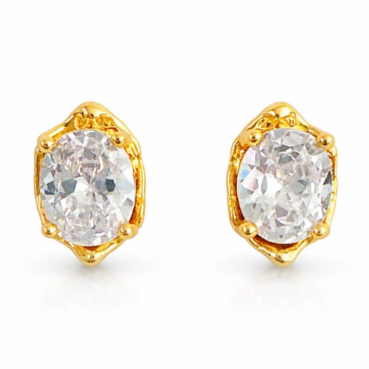 Oval Spark Stud Earrings