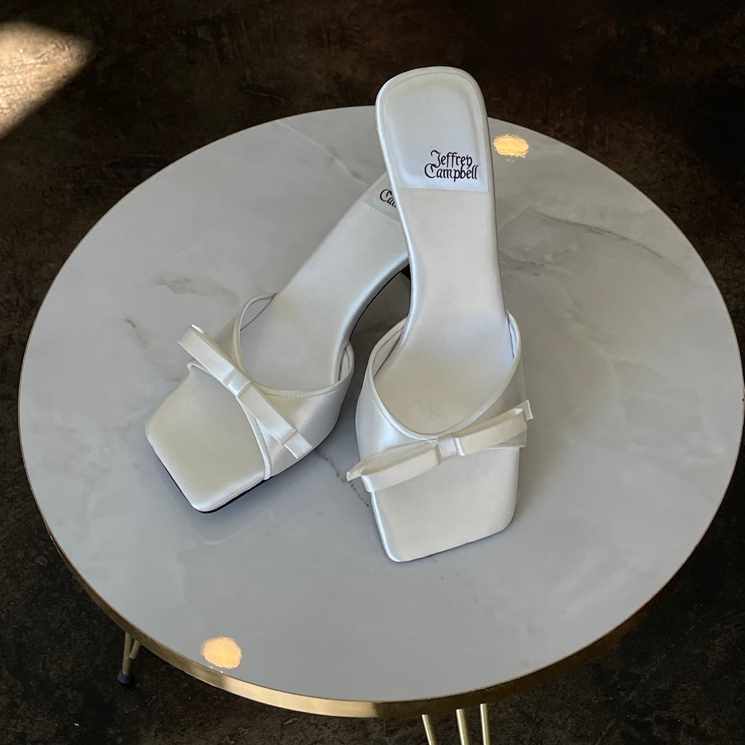 Jeffrey Campbell Sweet-On-U in White Satin