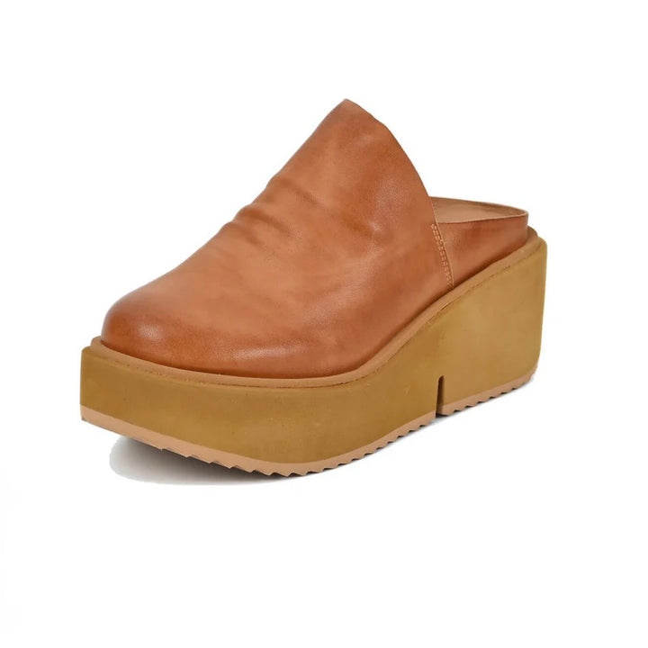 Antelope Piper Platform Mule in Taupe Leather