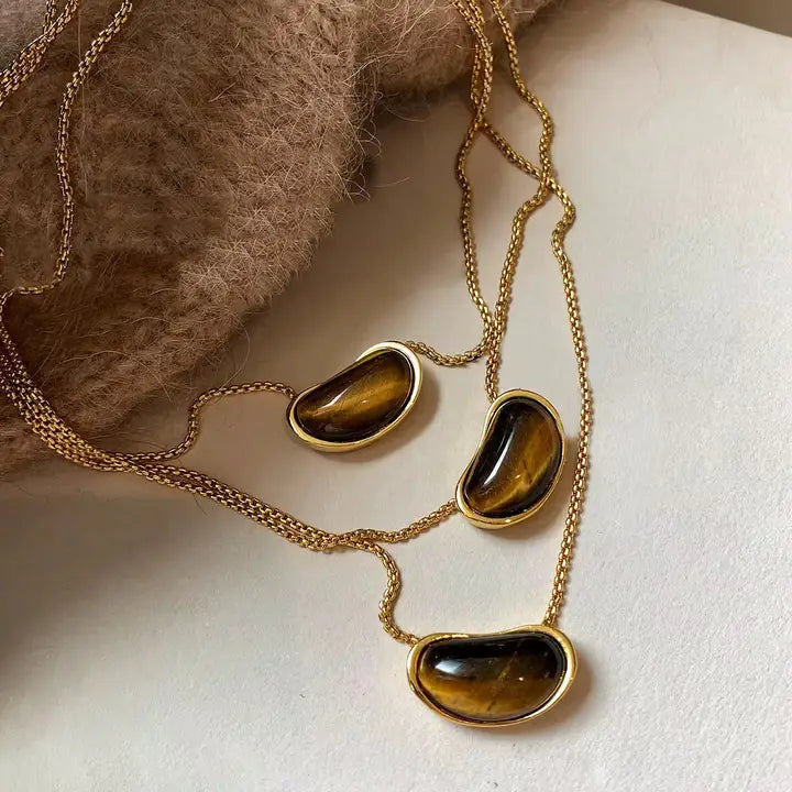 The Angie Tiger Eye Pendant Necklace