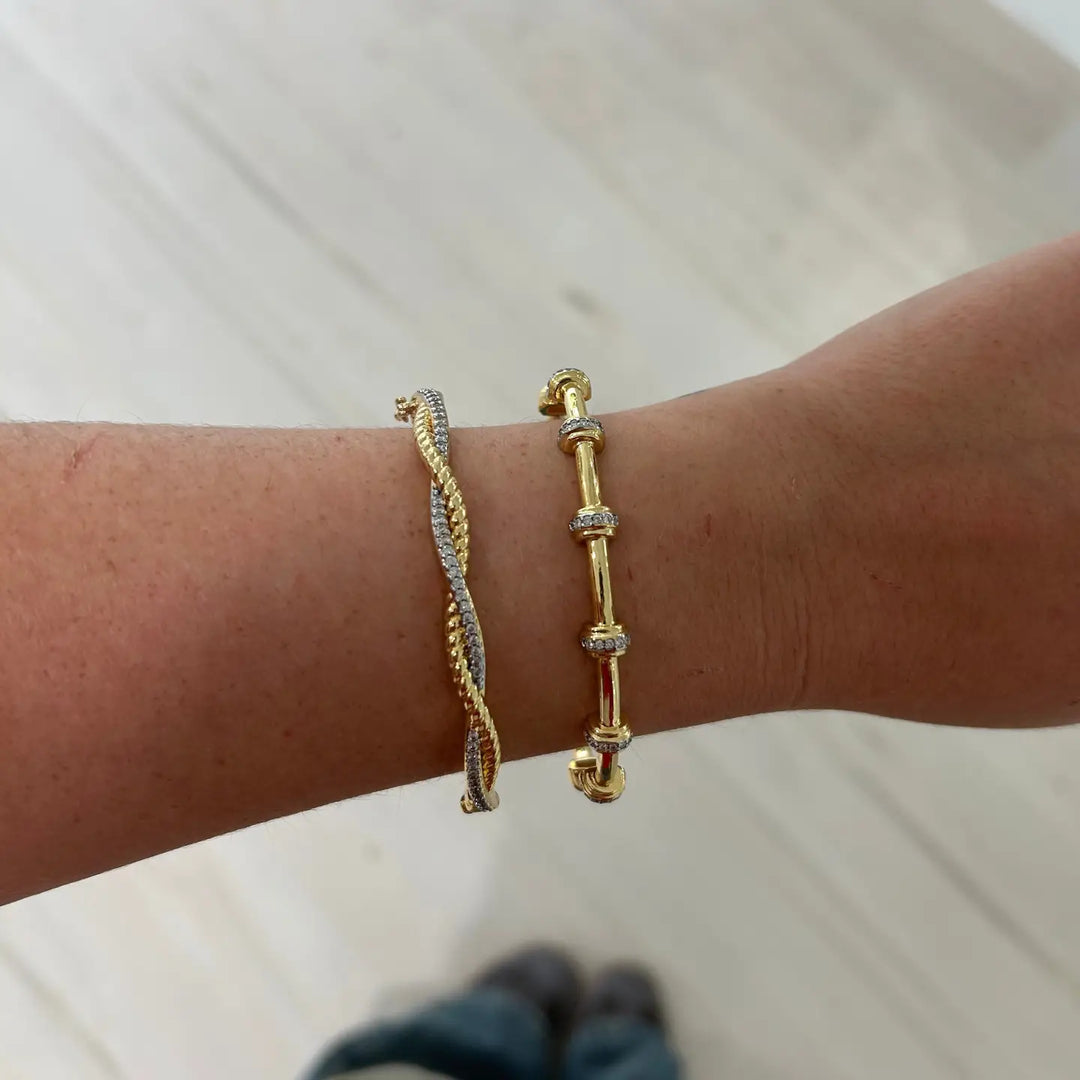 Sahira Pave Two Tone Studded Cuff