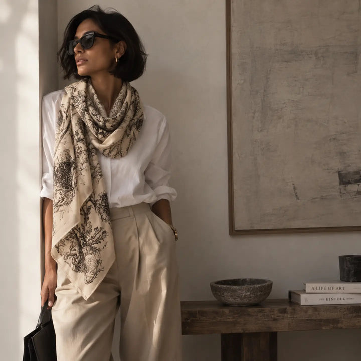 Botanical Oversized Square Scarf