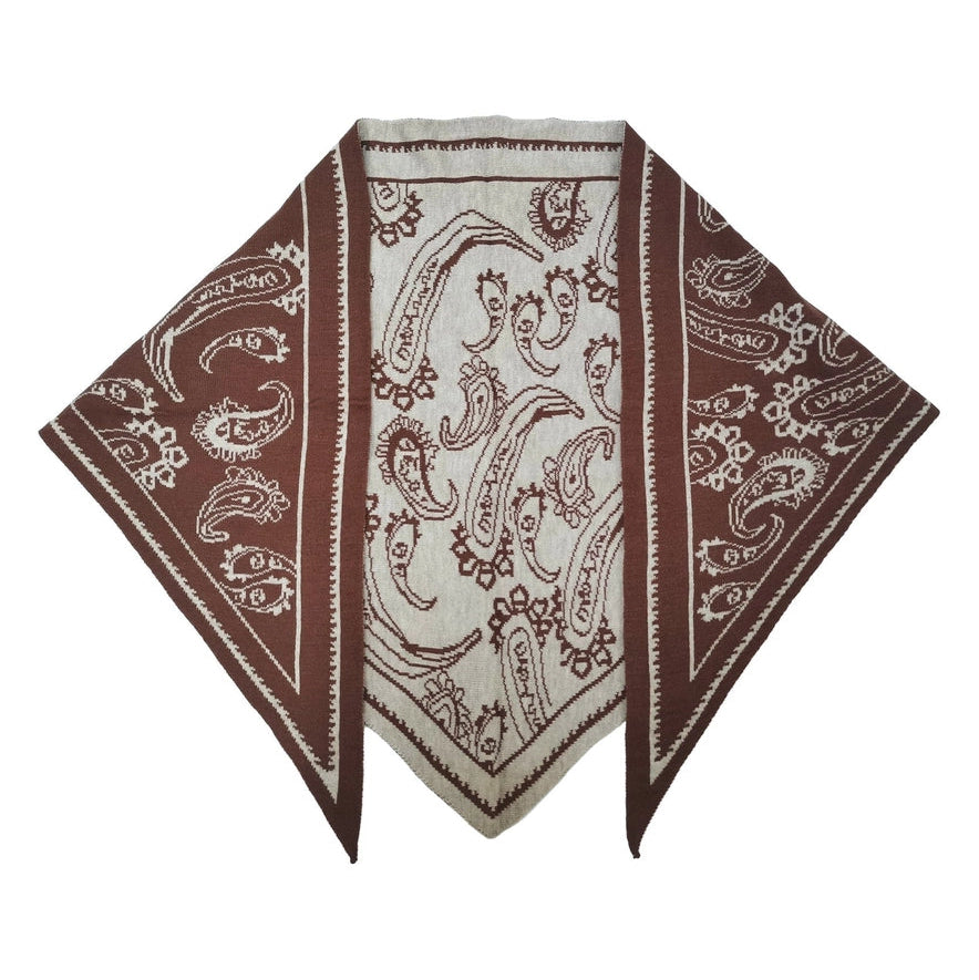 Bianca Paisley Triangle Knit Scarf