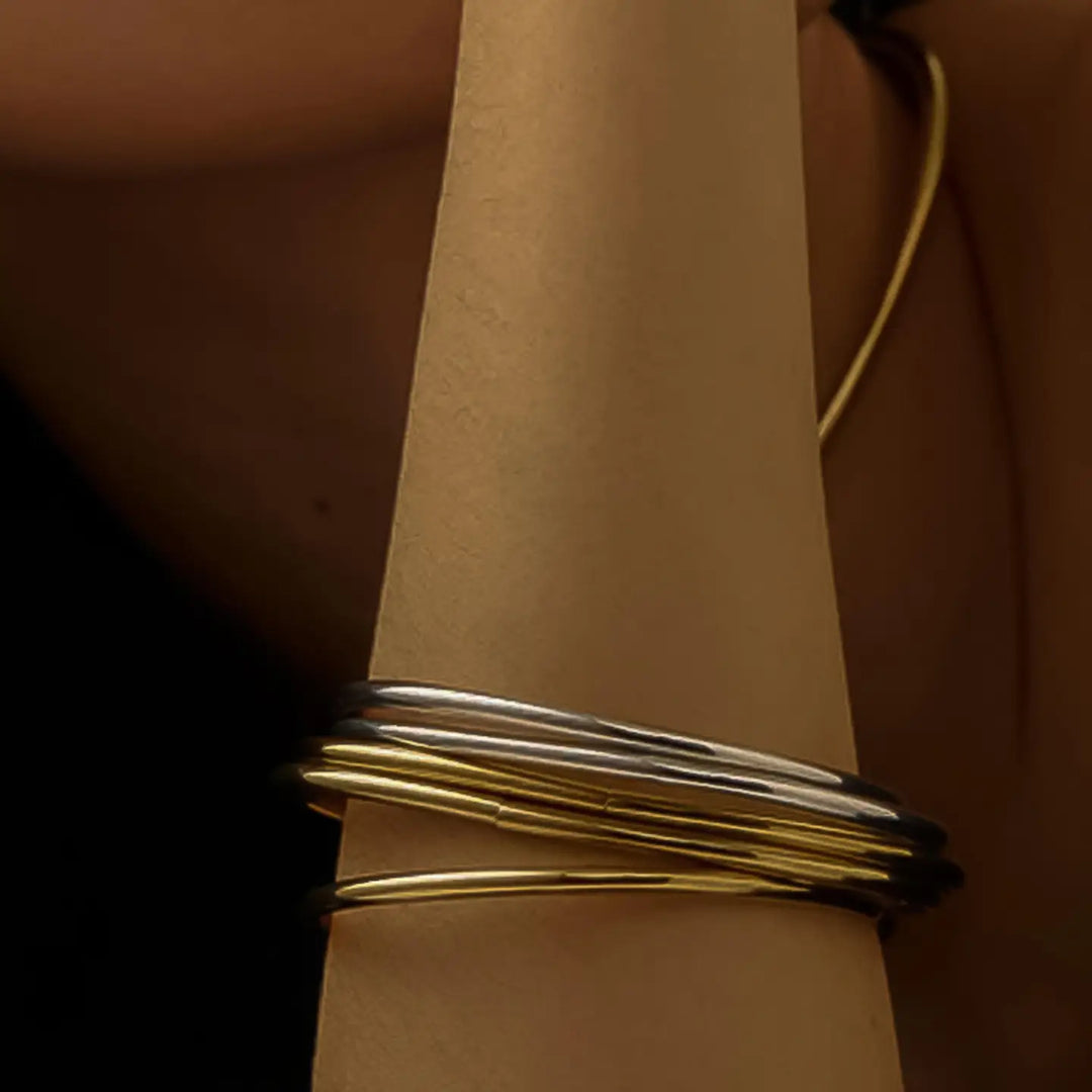 Olyss Classic Thin Bangle Set, Multicolor