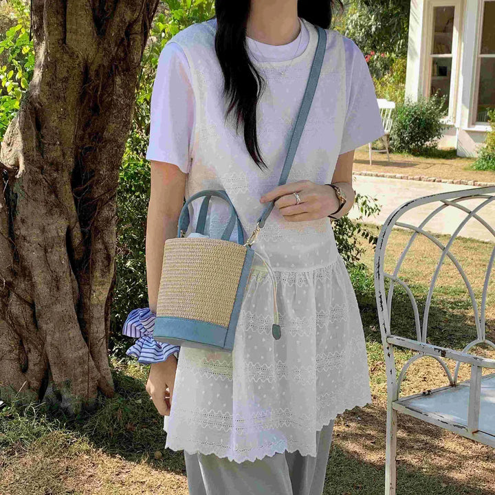 Cara Straw Bucket Crossbody