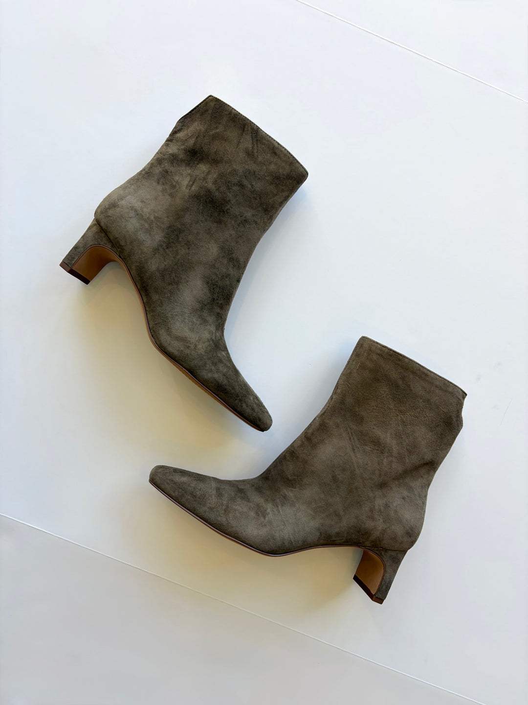 Dolce Vita Bennet Booties in Olive Suede