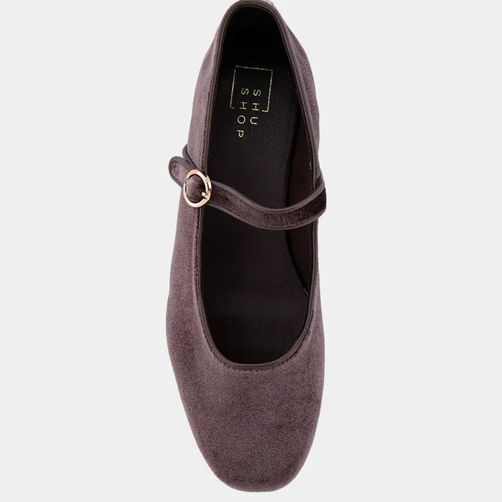 SHUSHOP Annabelle in Taupe Velvet