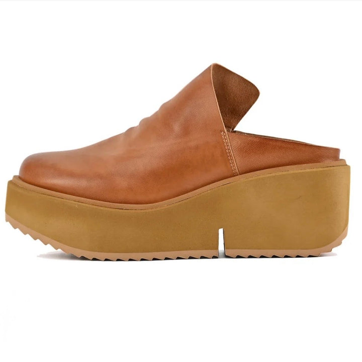 Antelope Piper Platform Mule in Taupe Leather