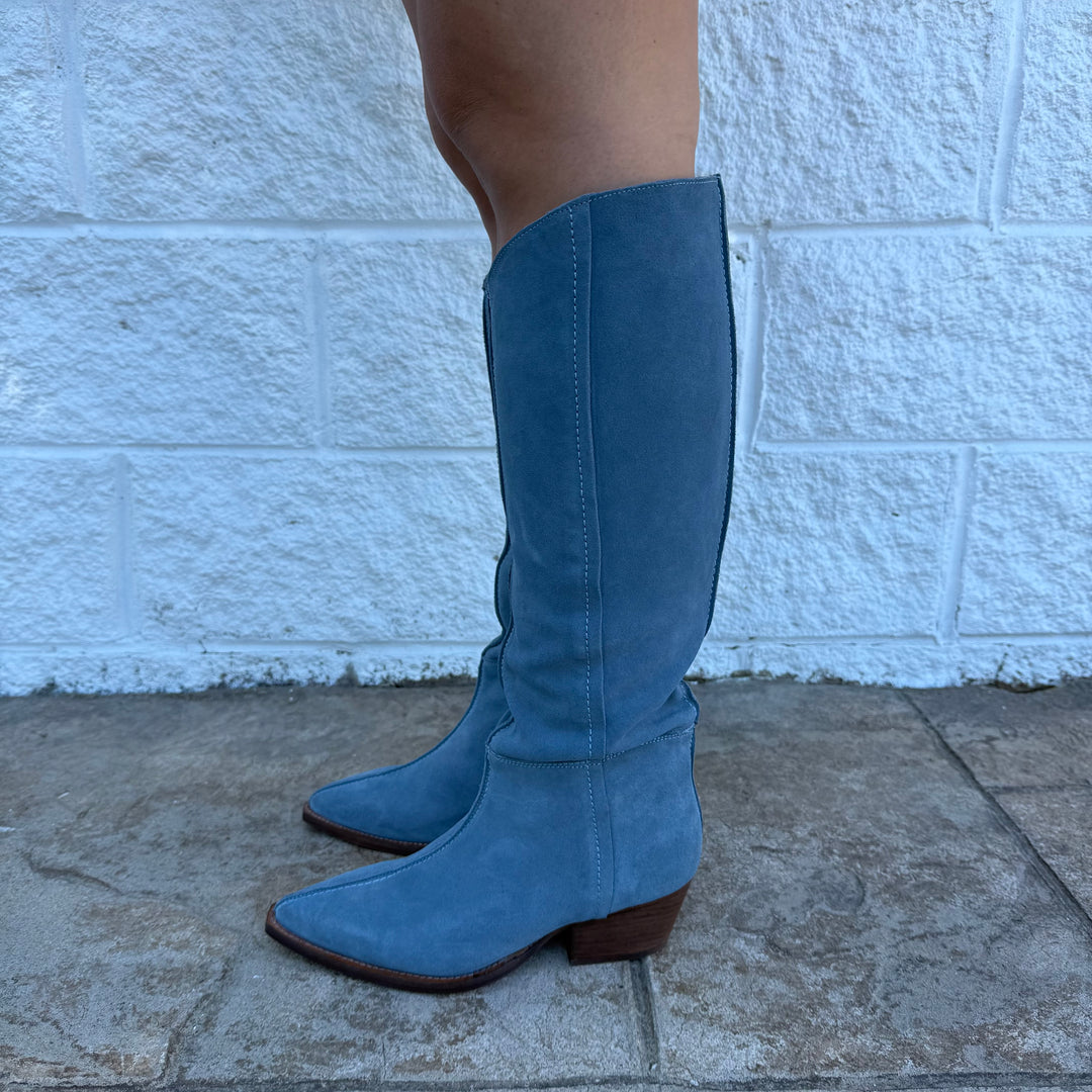 Free People Sway Low Azure Suede