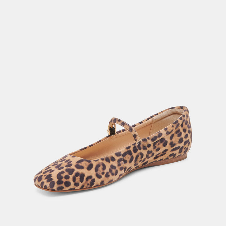 Dolce Vita Reyes Ballet Flats Dk Leopard Suede