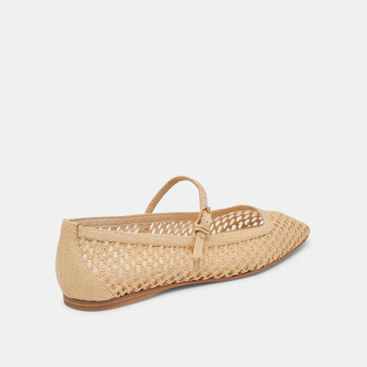 Dolce Vita Reyes Ballet Flat in Natural Rafia