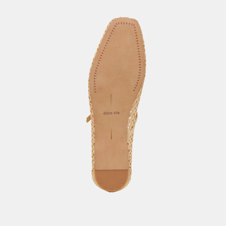 Dolce Vita Reyes Ballet Flat in Natural Rafia
