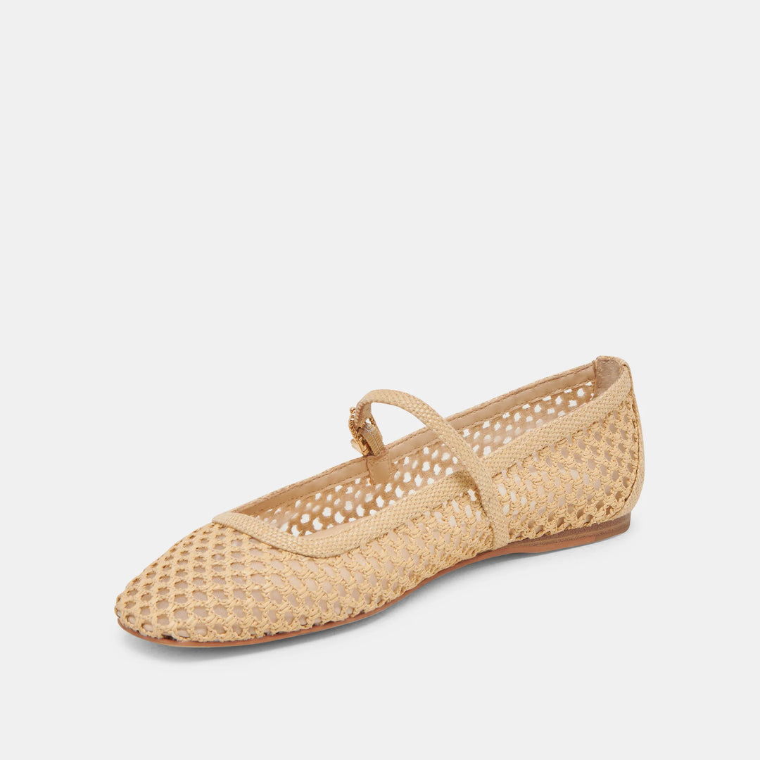 Dolce Vita Reyes Ballet Flat in Natural Rafia