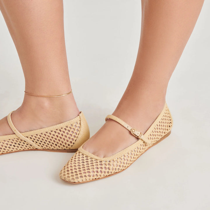 Dolce Vita Reyes Ballet Flat in Natural Rafia