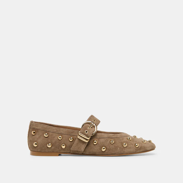 Dolce Vita Mikel Stud Ballet Flats Olive Suede