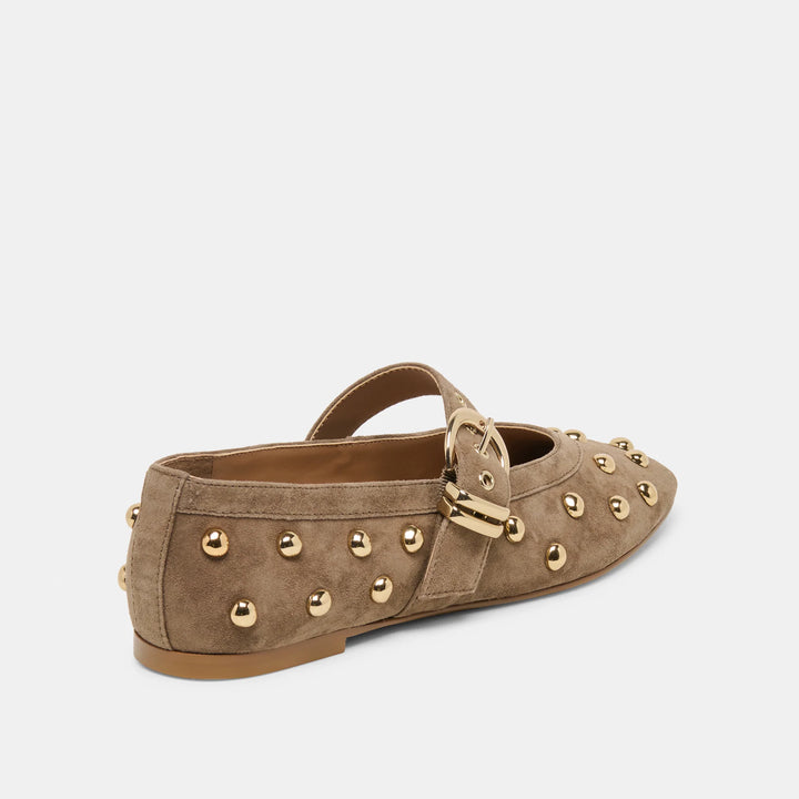 Dolce Vita Mikel Stud Ballet Flats Olive Suede